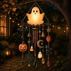 New Halloween Suncatcher Wind Black Cat Ghost Sunshine Catcher Wind Chime