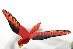 Wooden Parrot Mobile Handmade Painting Flying Bird Hanging Decor Porch Garden