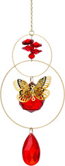 Crystal Suncatcher Wind Chimes,Red Crystal Suncatcher Prisms Butterfly Sun Catch