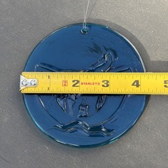 Holmegaard Michael Bang 4½” Round Blue Noah’s Ark Elephants Suncatcher