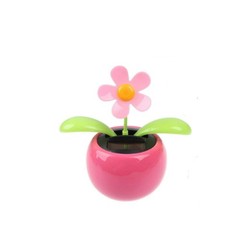 Pink Solar Dancing Sun Flower Automotive Ornament Solar Powered Dancing Sun F…