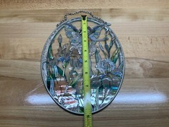 AMIA Handcrafted Glass Oval Fairy Sun-Catcher 9” X 6.5”