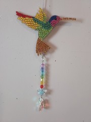 Suncatcher Diamond Dotz Hummingbird Multi Colored Handcrafted Finished