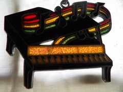 vintage suncatcher piano musical notes multicolor