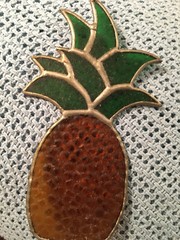 Vintage Mid Century Stain Glass Sun Catcher, Leaded Glass, about 7” tall