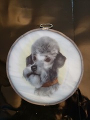 Stained Glass Dog Poodle Portrait Suncatcher