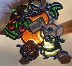2 Vintage Mouse Sun-catchers One With Strawberry and One Cooking