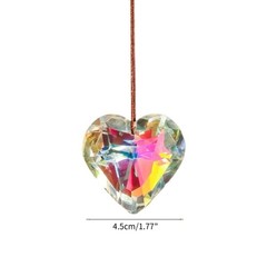 1.77inch Car Hanging Pendant Heart Love Shaped Crystal Prism Component