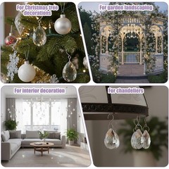 Clear Crystal Teardrop Suncatcher 10pcs with Hooks for Weddings and Parties