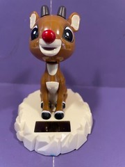 Rudolph Red Nosed Reindeer Solar Dancer Bobblehead Christmas for Dashboard