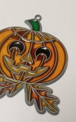 Pumpkin Jack O Lantern Stained Glass / Metal Decor Halloween / Thanksgiving