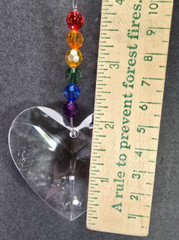 Heart Clear Acrylic Crystal Rainbow Expressions Beaded Suncatcher Car Charm Ganz