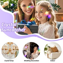 Crystal Sun Catcher, 38mm Hanging Clear Teardrops Chandelier Crystals Parts