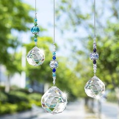 Versatile Crystal Prism Balls for Celebrations and Home Decor, 3 Count