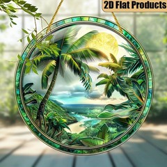 Hawaiian Jungle Coastal Themed Acrylic Suncatcher Nautical Home Decor Accent