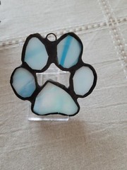 Stained Glass Doggy paw ornament or Sun catcher