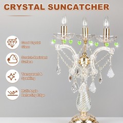 20PCS Crystal Heart Shape Prisms, 14mm/0.55″ Pendant Hanging [Green]