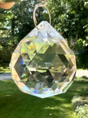 5 FACETED CRYSTAL SPHERE 1.2” 30mm Clear Feng Shui Sun Catcher Prism Balls