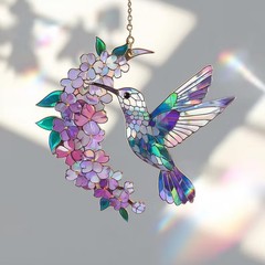 Holographic Hummingbird Suncatcher Acrylic