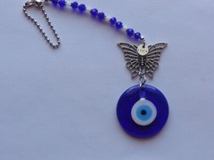 EVIL EYE PROTECTION PENDANT BUTTERFLY CHARM LUCK CAR REAR MIRROR CHARM CAR CHARM