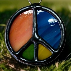 Sky Blue Diamond Art Authentic Stained Glass Suncatcher Car / House Window Decor