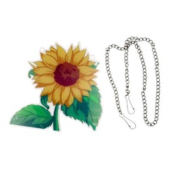 Sunflower Suncatcher – Stained Style Acrylic Window Hanging w Chain 6″ x 6″ New