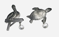 Sea Turtle Pelican Sun Catchers Crystal W/ Suction Cup Window Beach House Boat