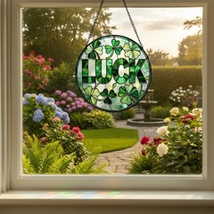 Luck Shamrock Ornament, St. Patrick’s Day Green Decor Gift for Luck Suncatcher