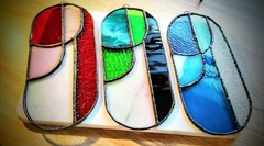 Stained glass colorblock suncatcher