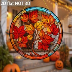 Maple Leaves Acrylic Panels Suncatcher Window Hanging Autumn Wall Art Decoration