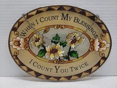 Stained Glass Suncatcher When I Count My Blessings I Count You Twice 7″ X 9″