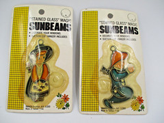 Stained Glass Suncatchers Sunbeams Magic in original packaging Pair of Vintage