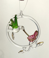 Colorful Hummingbird & Flower Glass Window Decor Hanging Ornament Home Garden