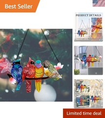Handcrafted Stained Glass Suncatcher – Colorful Birds for Cheerful Home Decor