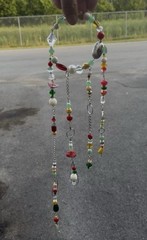 Handmade Multicolor Glass Beaded Suncatcher Hanging Mobile Eclectic Decor