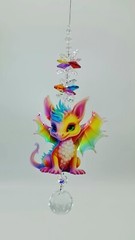 Rainbow Dragon Suncatcher, Cute Kids Decore Gift, hanging suncatcher crystals AU