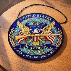 United States 250th Anniversary Stained Glass Suncatcher