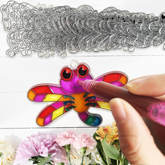 30 Sets Spring Flower Suncatcher Craft Kit Butterfly Sun Catcher DIY Window Pain