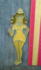 Vintage Suncatcher CURVY NURSE Ornament Stained Glass Acrylic Metal SAL4