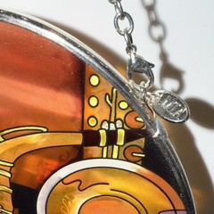 PAUL BRENT Hand Painted AMIA of Denver Glass Saxophone Music Sun Catcher