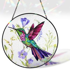 Hummingbird Stained Glass Suncatcher for Window, Home, Garden, Gift Ideas