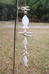 Driftwood Sea Turtles / Fish Beach Patio Mobiles, Wood, Beach Gems – 3 items