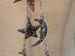 RARE AUTHENTIC SIGN KIRKS FOLLY FAIRY DUST GALAXY SEA MOON LED HANGING BOTTLE NR