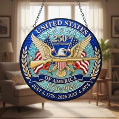 United States 250th Anniversary Stained Glass Suncatcher