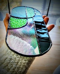 Stained glass colorblock suncatcher