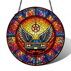 365RUSTIC Brothers movie sun catcher Car Sun Red