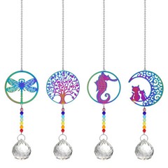 4Pcs Crystal Suncatcher Chandelier Chakra Bead Prism Ball Window Hanging Decor