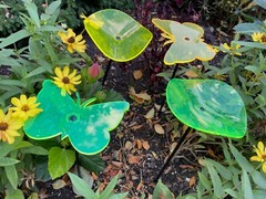 Butterflies & Wavy Blossoms -Neon Style Glow 24″ Tall x 6″ Dia. Set of Four (4)