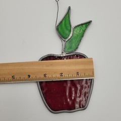 Stained Glass Red & Green Apple Window Suncatcher Teachers Apple Of My Eye Gift