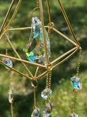Wire Diamond Prism Suncatcher Moon Crystal Leaded Crystals GlassWindow Ornament